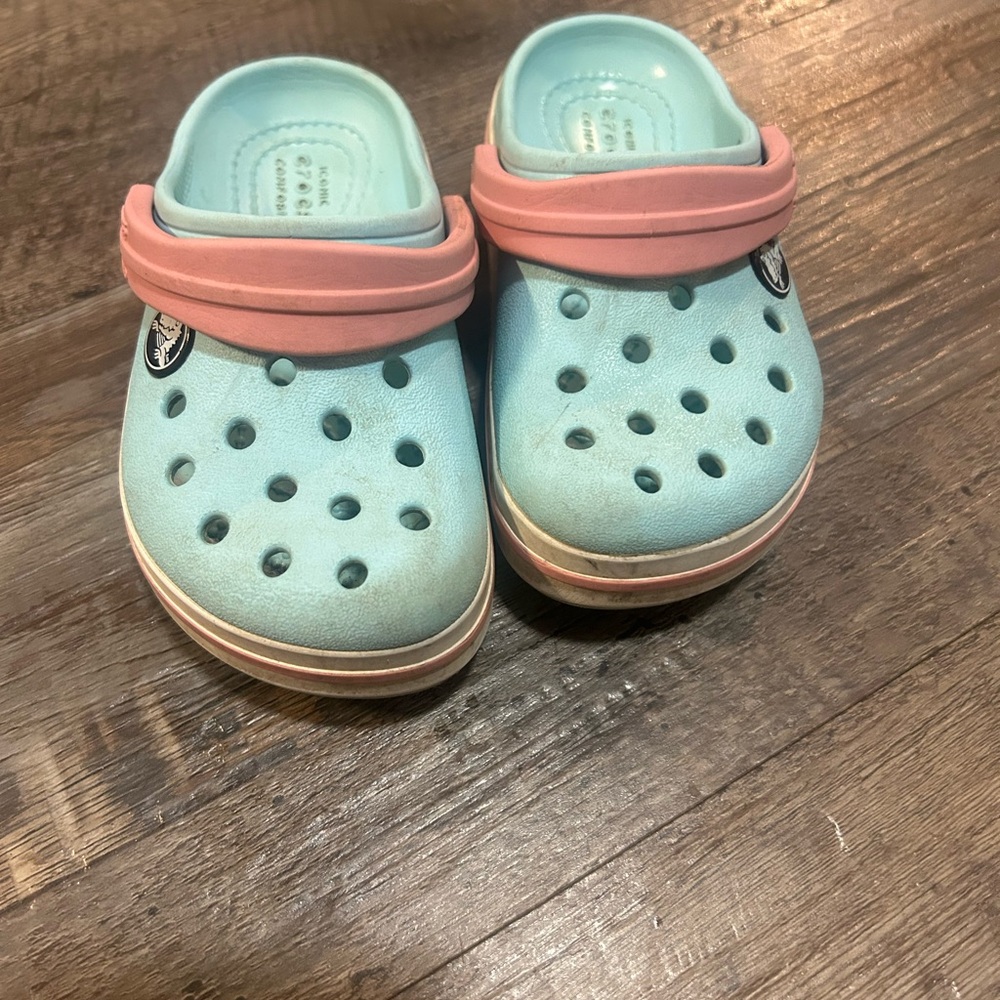 CROCS Kids Aqua and Pink Water Shoes
